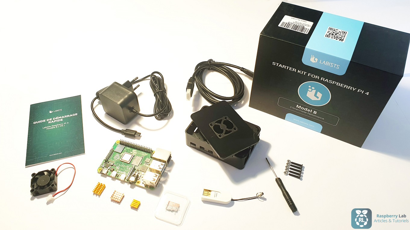 LABISTS Raspberry Pi 4 kit contents - Raspberry Lab