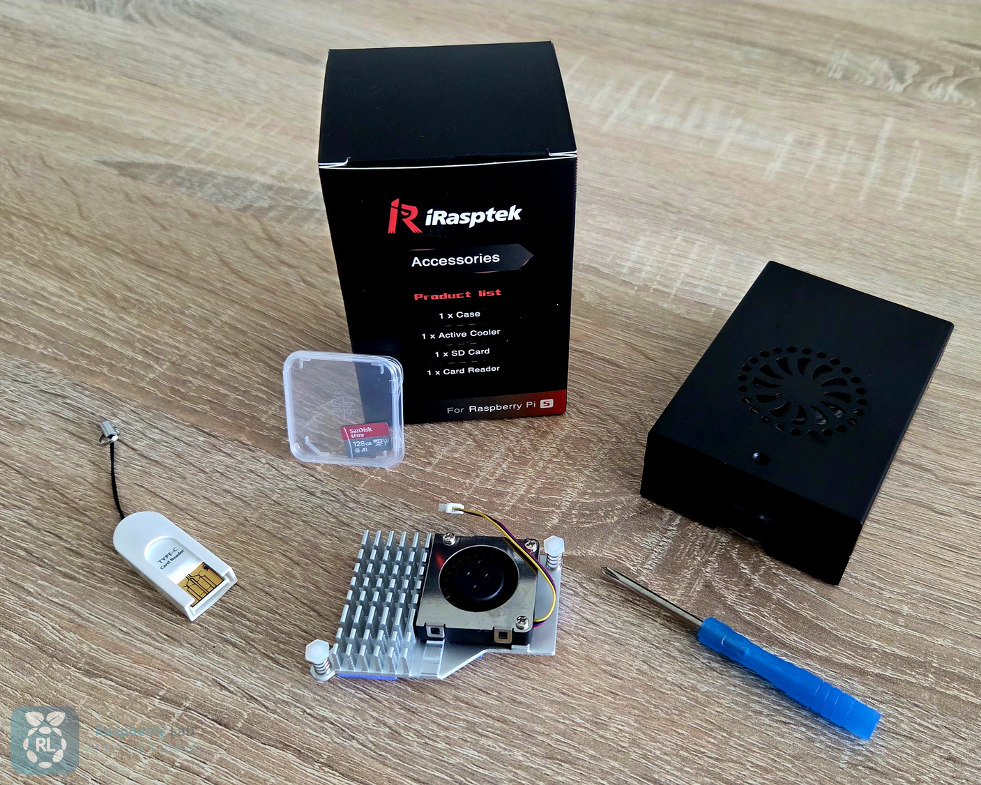 Ventilateur de refroidissement actif et autres accessoires inclus dans le kit iRasptek