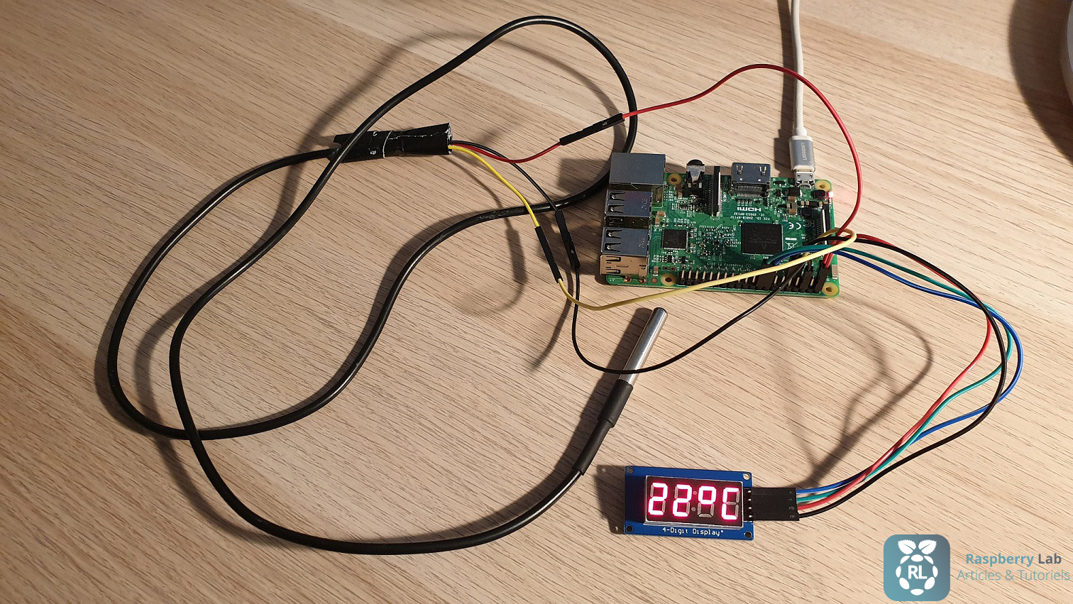 Affichage température 7 segments - Raspberry Lab