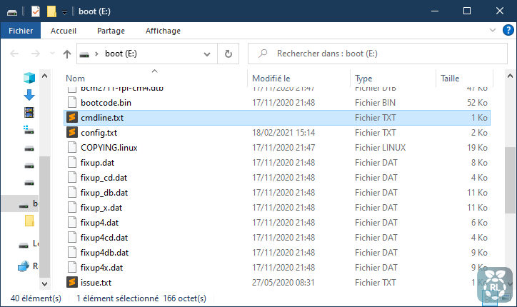Volume boot - explorateur Windows