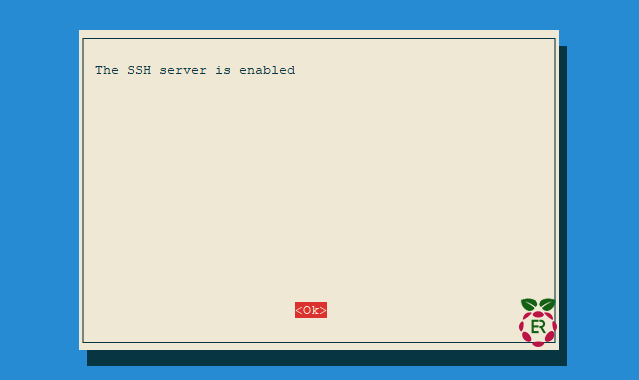 Captures d'écrans raspi-config de la procédure d'activation du SSH sur Raspberry
