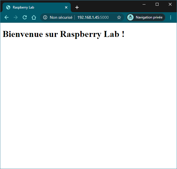 Capture d'écran script avec redirection HTML Flask