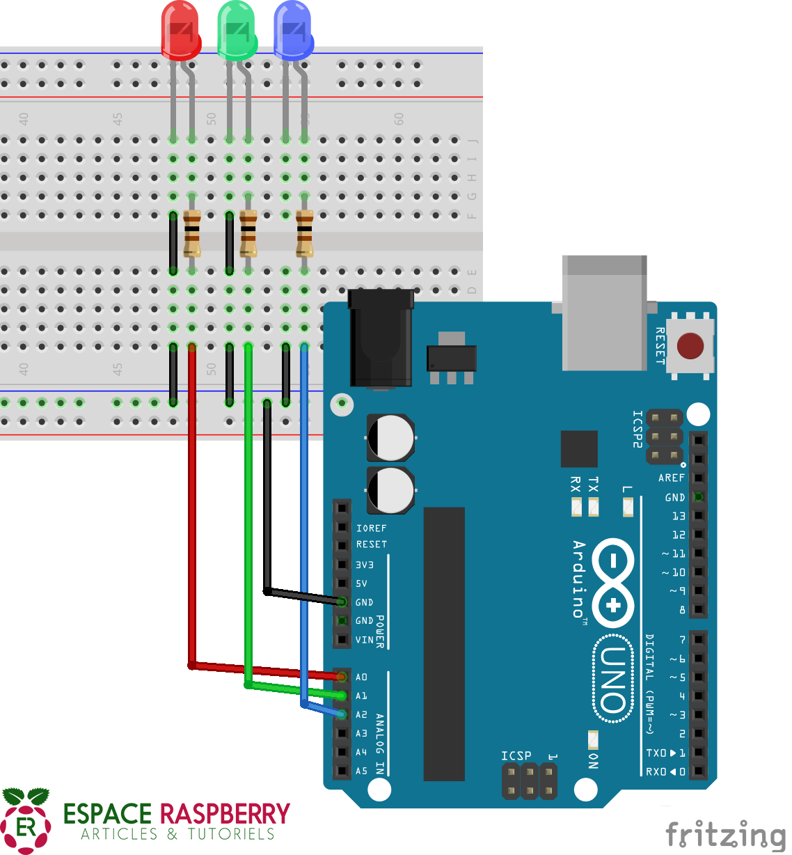 Branchement LED Arduino
